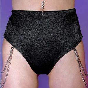 SOLD - Techno Bish Chain High Rise Rave Shorts